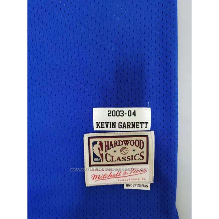Maillot Minnesota Timberwolves Kevin Garnett #21 Hardwood Classics Throwback 2003-04 Bleu